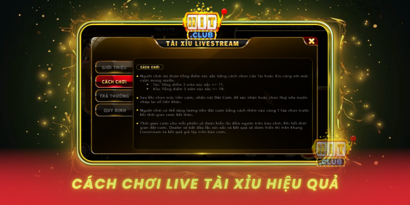 Cach Choi Live Tai Xiu Hieu Qua