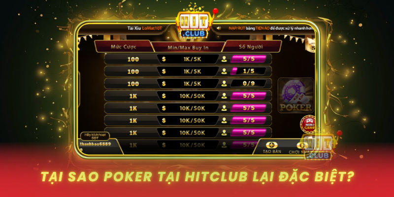 Tai Sao Poker Tai Hitclub Lai Dac Biet
